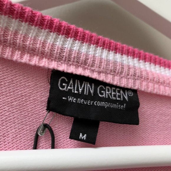 Galvin Green Women's Cathy Sweater Golf Jumper Size Medium Pink NEW Argyle - Picture 6 of 10